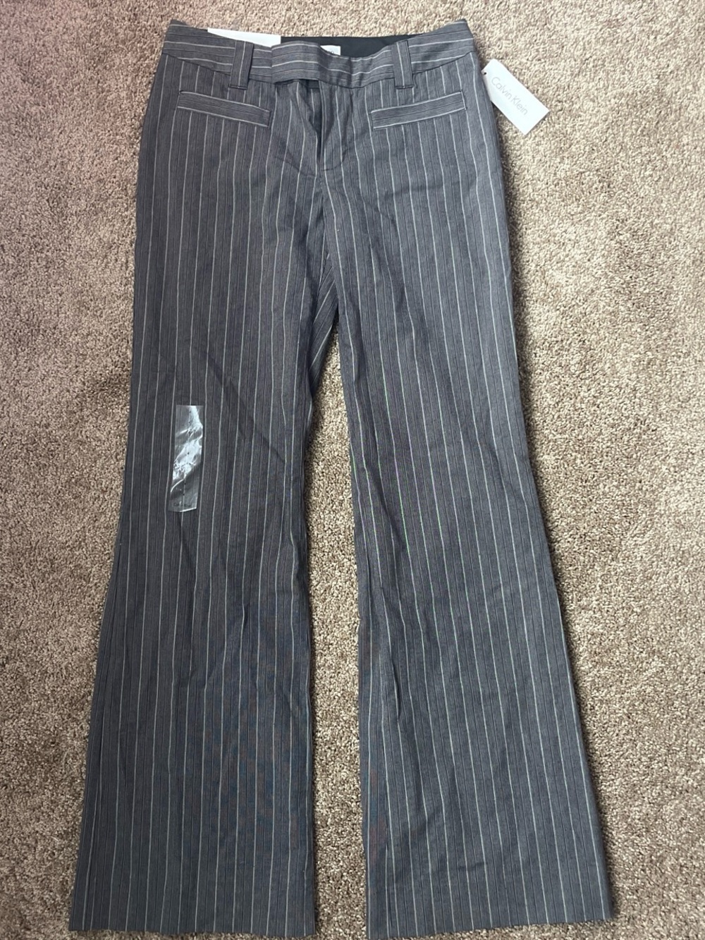 Calvin Klein Women’s Gray Pinstripe Dress Pants